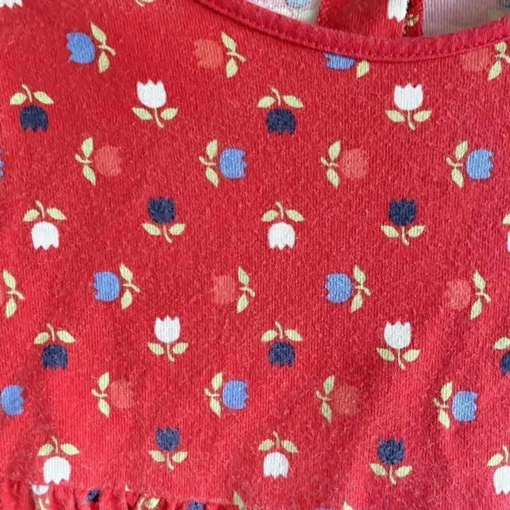 Gymboree Girl’s Red Long Sleeve Tulip‎ Cotton Dress Sz 2T